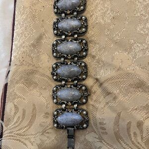 Vintage Style Black and Blue Statement Bracelet